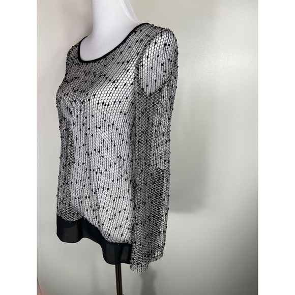 Joseph Ribkoff Open Mesh Overlay Top, Size 6 - Picture 6 of 9